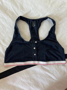 Madewell Navy Racerback Bralette Sports Bra Sz L